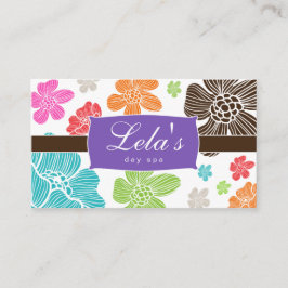 Floral Business Card Salon Wellness-Center Lila Visitenkarte
