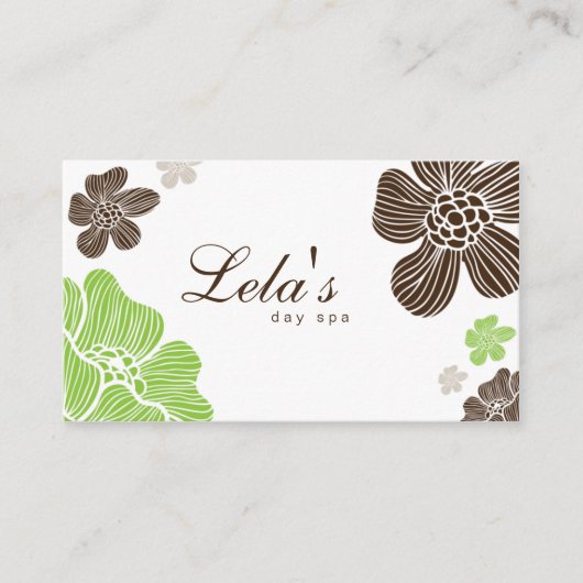 Floral Business Card Salon Wellness-Center Limon B Visitenkarte (Vorderseite)