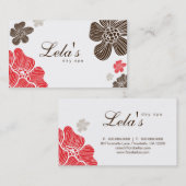 Floral Business Card Salon Wellness-Center Red Bro Visitenkarte (Vorne/Hinten)