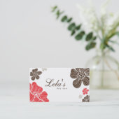 Floral Business Card Salon Wellness-Center Red Bro Visitenkarte (Stehend Vorderseite)