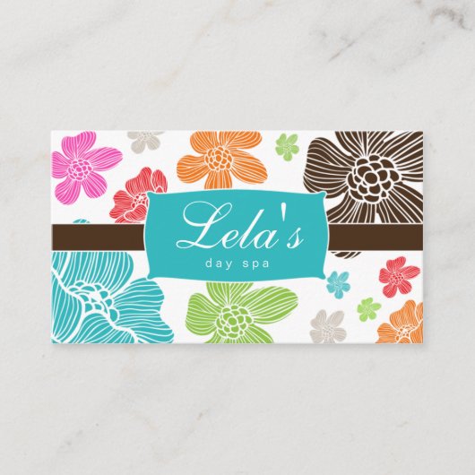 Floral Business Card Salon Wellness-Center Tropica Visitenkarte (Vorderseite)