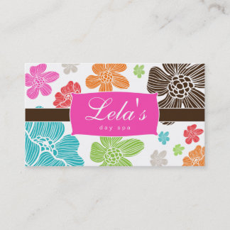 Floral Business Card Salon Wellness-Center Tropisc Visitenkarte