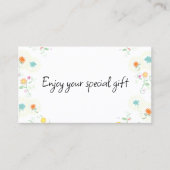 Floral Business Gift Certificate Card Visitenkarte (Vorderseite)
