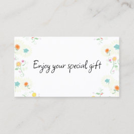 Floral Business Gift Certificate Card Visitenkarte