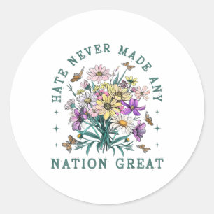 Floral Butterfells Anti Trump Demokratischer Präsi Runder Aufkleber