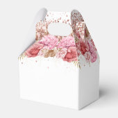 Floral Butterfisch Pink Quinceañera Geschenkschachtel (Rückseite)