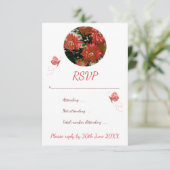 Floral Butterfliegen Coral Hütte Chic UAWG Einladung (Stehend Vorderseite)