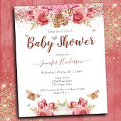 Floral Butterfliegen Pink Baby Dusche