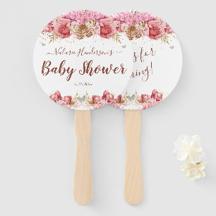 Floral Butterfliegen Pink Baby Dusche Fächer