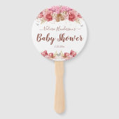 Floral Butterfliegen Pink Baby Dusche Fächer (Vorderseite)