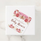 Floral Butterfliegen Pink Baby Dusche Geschenkanhänger (Beispiel)