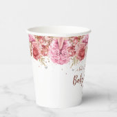 Floral Butterfliegen Pink Baby Dusche Pappbecher (Rechts)