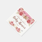Floral Butterfliegen Pink Baby Dusche Serviette (Ecke)