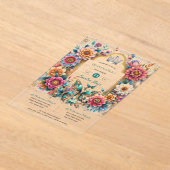 Floral Butterfliegen QUINCEANERA Tiara Gold Silver Acryleinladungen (Ablage )