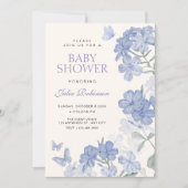 Floral butterflies baby shower einladung (Vorderseite)