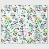 Floral Butterflies Gift Wrap Geschenkpapier (Flach)