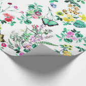 Floral Butterflies Gift Wrap Geschenkpapier (Ecke)