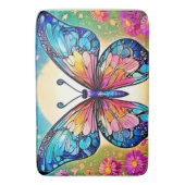 Floral Butterfly Art Design Badematte (Vorderseite Vertikal)