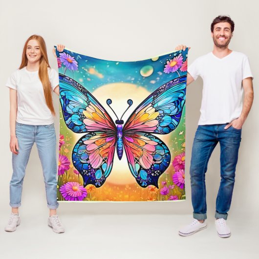 Floral Butterfly Art Design Fleecedecke (Beispiel)