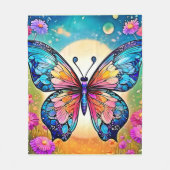 Floral Butterfly Art Design Fleecedecke (Vorderseite)