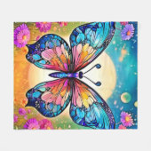 Floral Butterfly Art Design Fleecedecke (Vorderseite (Horizontal))