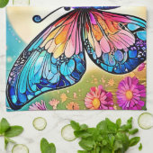 Floral Butterfly Art Design Geschirrtuch (Gefaltet)