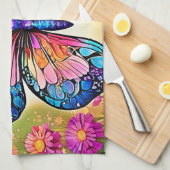 Floral Butterfly Art Design Geschirrtuch (Viertel Falte)