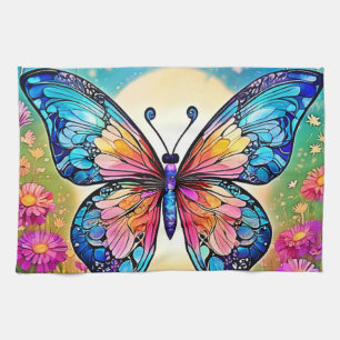 Floral Butterfly Art Design Geschirrtuch