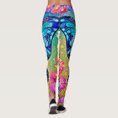 Floral Butterfly Art Design Leggings (Rückseite)