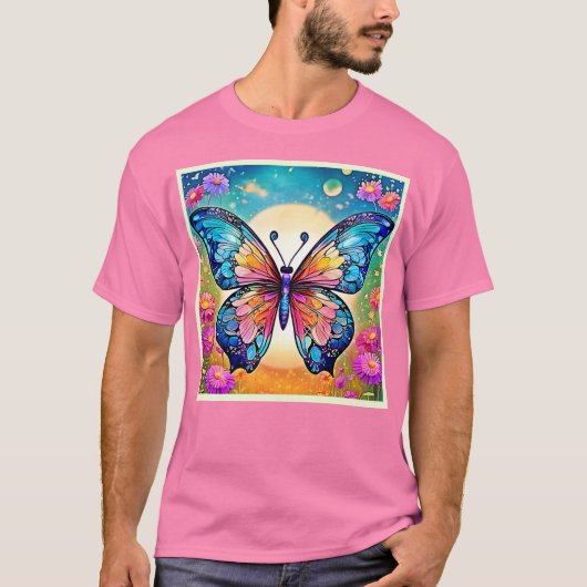 Floral Butterfly Art Design T-Shirt (Vorderseite)