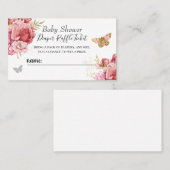 Floral Butterfly Babydusche Windeln Raffle Ticket (Vorne/Hinten)