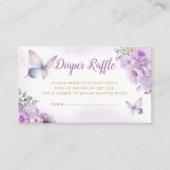 Floral Butterfly Babydusche Windeln Raffle Ticket Begleitkarte (Vorderseite)
