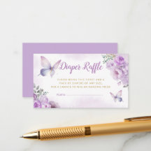 Floral Butterfly Babydusche Windeln Raffle Ticket