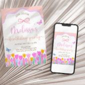 Floral Butterfly Birthday Party Einladung