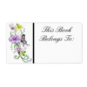 Floral Butterfly Book Label (Vorne)