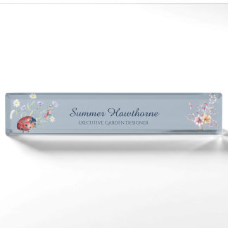 Floral Butterfly Botanische Hütte Core Dusty Blue Namensplakette