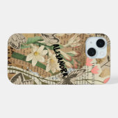 Floral & Butterfly Collage Phone Case iPhone 15 Hülle (Rückseite (Horizontal))