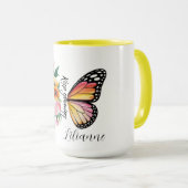 Floral Butterfly Design  Tasse (VorderseiteRechts)