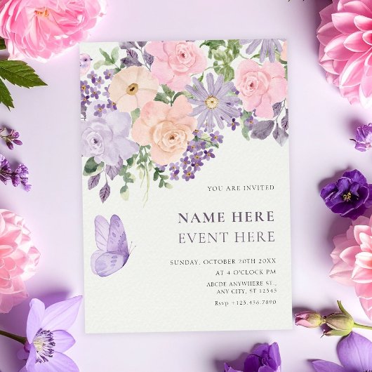 Floral butterfly  einladung