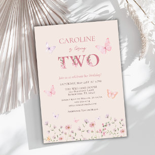 Floral Butterfly Einladung