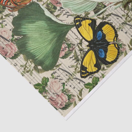 Floral Butterfly Ephemera Seidenpapier (Ausschnitt)