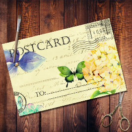 Floral Butterfly Ephemerials Postkartendekoupage Seidenpapier