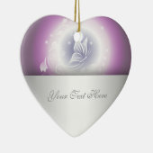 Floral Butterfly Fantasy Lila Keramik Ornament (Rechts)