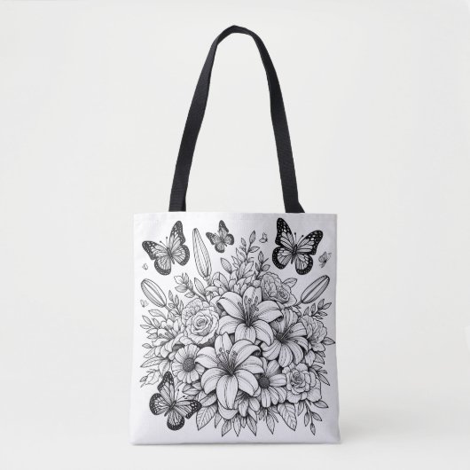 Floral Butterfly-Färbung Tasche (Vorderseite)
