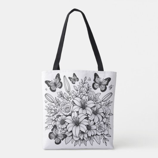 Floral Butterfly-Färbung Tasche (Rückseite)