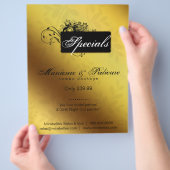 Floral Butterfly Flyer Salon Wellness-Center Gold  (Hand)