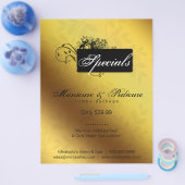 Floral Butterfly Flyer Salon Wellness-Center Gold  (Einzeln)