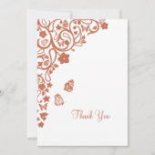 Floral Butterfly Garden Hochzeit Danke Karte (Vorderseite)