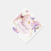 Floral Butterfly Garden Pink Girl Babydusche Serviette (Ecke)