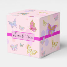 Floral Butterfly Garden Ribbon Gastgeschenk Box
